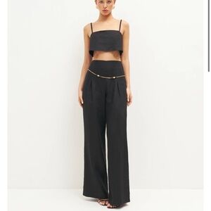 Reformation Cleo Cropped Linen Top and Cleo Linen Pant